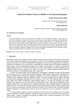 A Study of the Relative Clause as a Modifier in Two Ghanaian