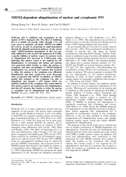 MDM2-dependent ubiquitination of nuclear and cytoplasmic
