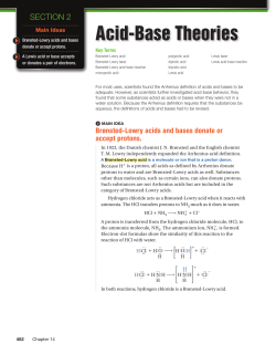 Acid-Base Theories