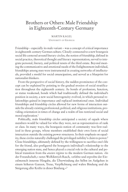 Brothers or Others: Male Friendship in Eighteenth