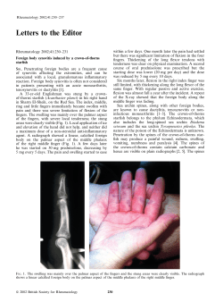 Foreign body synovitis induced by a crown‐of‐thorns starfish