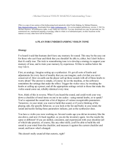 a plan for understanding violin tone