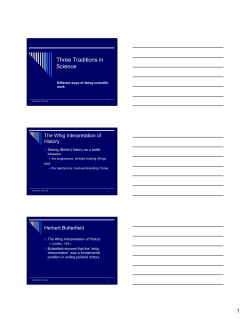 Three Traditions in Science