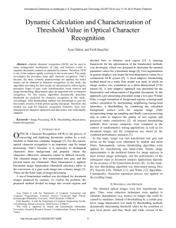 Dynamic Calculation and Characterization of Threshold Value in