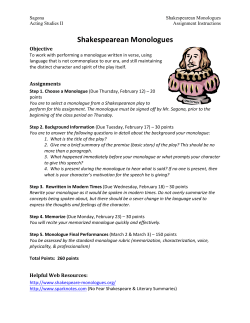 Shakespearean Monologues