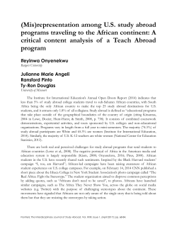 (Mis)representation among U.S. study abroad programs traveling to