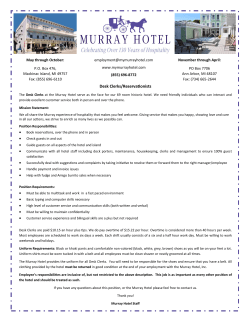 Desk Clerks/Reservationists