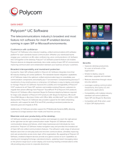 Polycom UC Software 5.0.1 Data Sheet