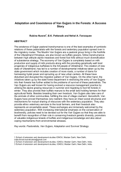 Adaptation and Coexistence of Van Gujjars in the Forests: A