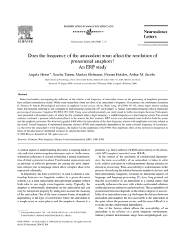 Does the frequency of the antecedent noun affect the