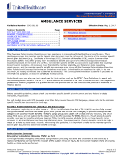 Ambulance Services - UnitedHealthcareOnline.com