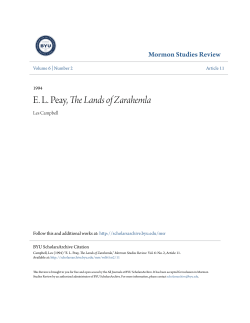 EL Peay, The Lands of Zarahemla