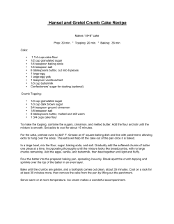 Hansel and Gretel Crumb Cake Recipe