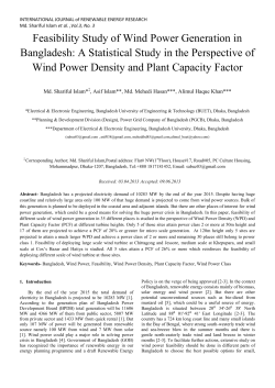 Feasibility Study of Wind Power Generation in Bangladesh: A