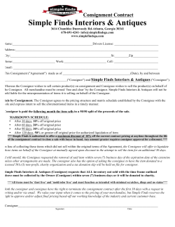 Simple Finds Consignment Contract