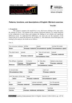 Patterns, functions, and descriptions of English