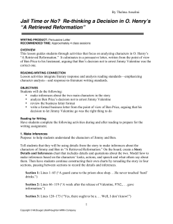 Jail Time or No? Re-thinking a Decision in O. Henry`s &ldquo;A Retrieved
