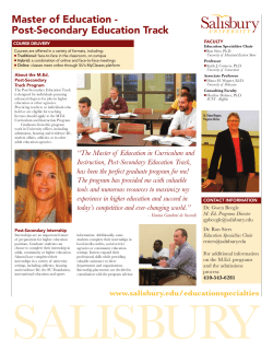 Master of Education - Post-Secondary