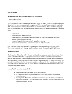 Flex Program - School District 72