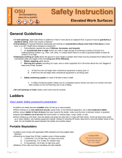 General Guidelines Ladders Elevated Work Surfaces