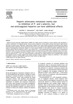 Heparin attenuates metastasis mainly due to inhibition of P