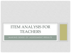 Item Analysis and Instruction