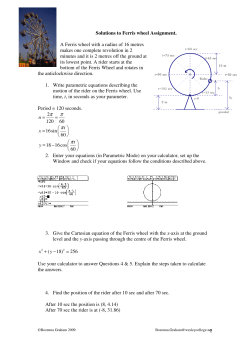 Solutions to Ferris wheel Assignment. A Ferris wheel