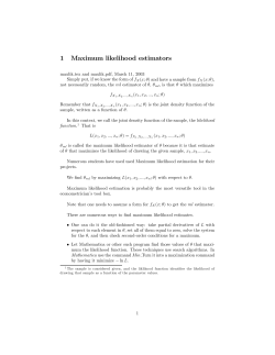 1 Maximum likelihood estimators