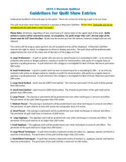 Guidelines for Quilt Show Entries