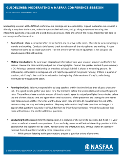 Moderator Responsibilities