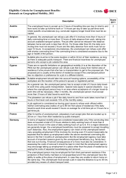 Eligibility Criteria for Unemployment Benefits: Demands on