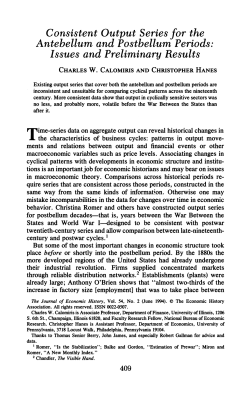 Consistent Output Series for the Antebellum and Postbellum Periods