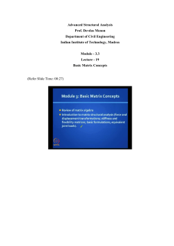 Advanced Structural Analysis Prof. Devdas Menon