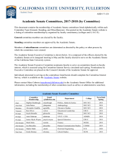 Academic Senate Committees, 2016-2017 (by Committee)