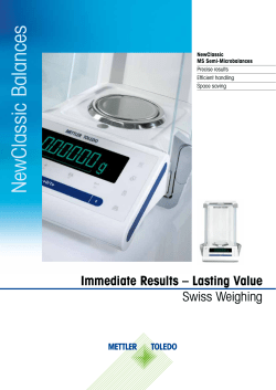 Brochure NewClassic MS Semi-Micro Balances