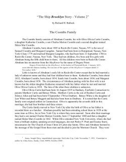 The Coombs Family - Ship Brooklyn, The Forgotten Voyage