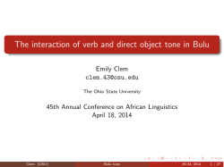 The interaction of verb and direct object tone in Bulu