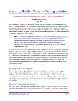 Banning Bottled Water &ndash; Wrong Solution
