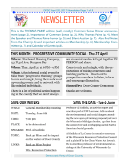 NEWSLETTER - Democratic Party of Door County