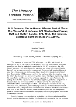 Review of B. S. Johnson, You`re Human Like the Rest of Them: The