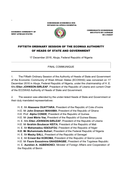 - FIFTIETH ORDINARY SESSION OF THE ECOWAS AUTHORITY