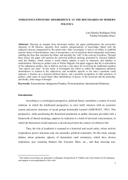 INDIGENOUS EPISTEMIC DISOBEDIENCE AT THE BOUNDARIES