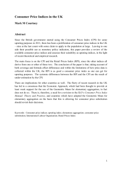 Consumer Price Indices in the UK