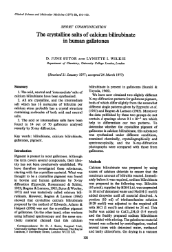 The Crystalline Salts of Calcium Bilirubinate in