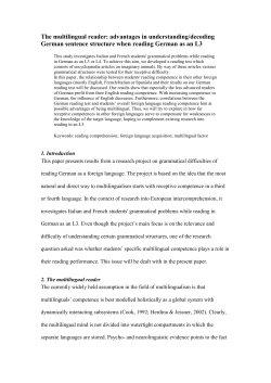 The multilingual reader: advantages in understanding