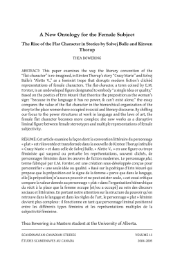 A New Ontology for the Female Subject - Scandinavian