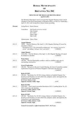 April 25 - RM of Britannia