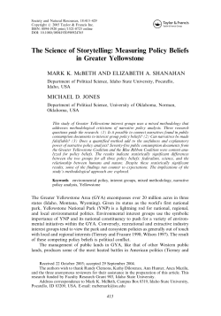 Measuring Policy Beliefs in Greater Yellowstone