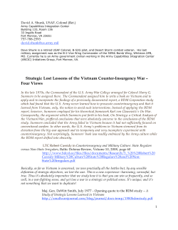 Strategic Lost Lessons of the Vietnam Counter