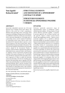 structural elements and definition of a sponsorship contract in sport